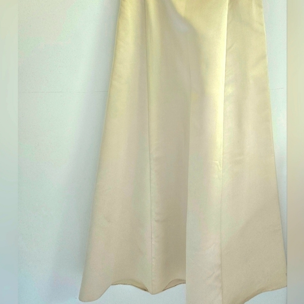 Lord And Taylor Gold Satin A-line Maxi Skirt Formal